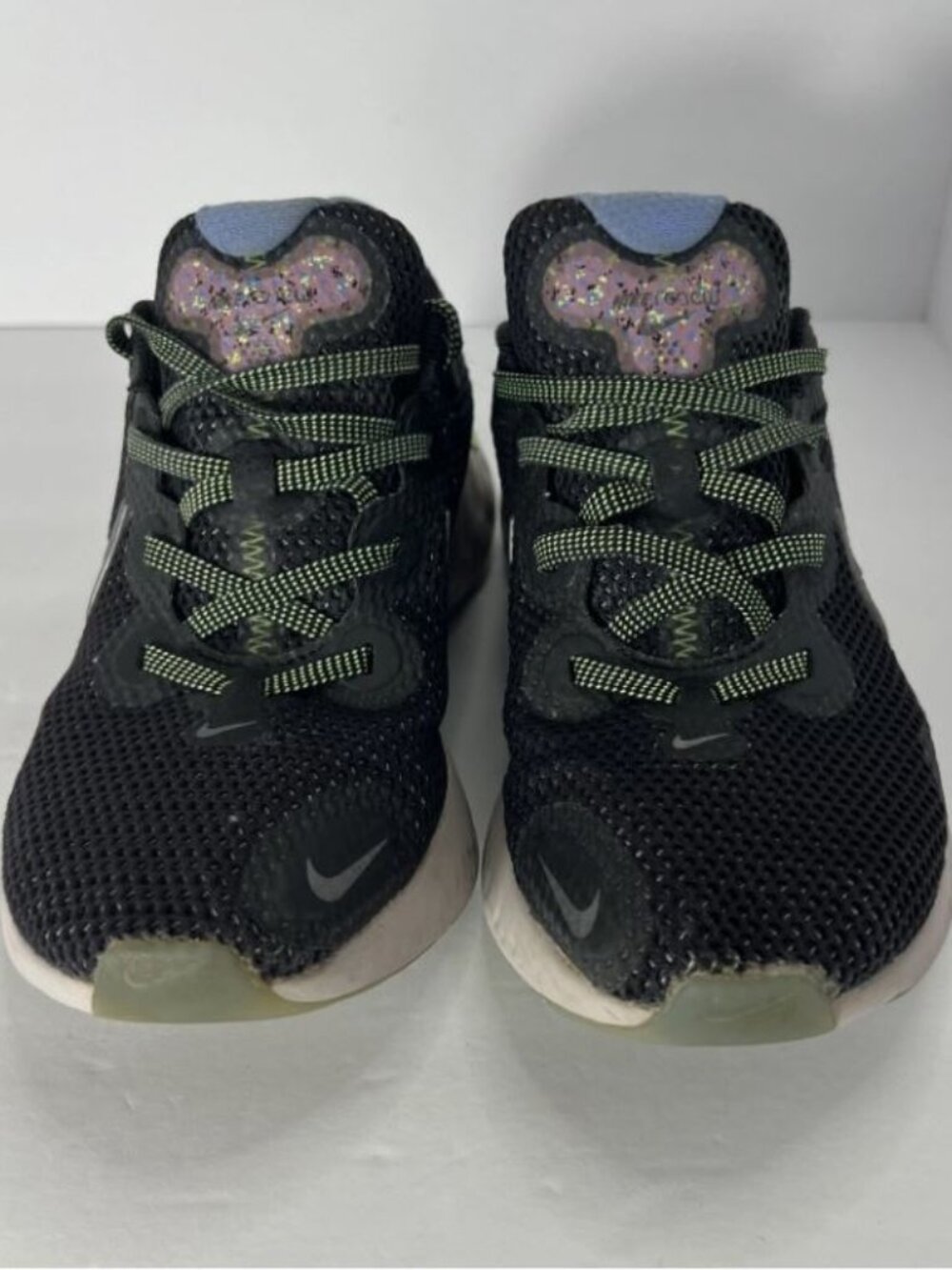 Nike Renew Shoes Womens Size 7 Black Mesh Spotted Running Sneakers CT3515-001